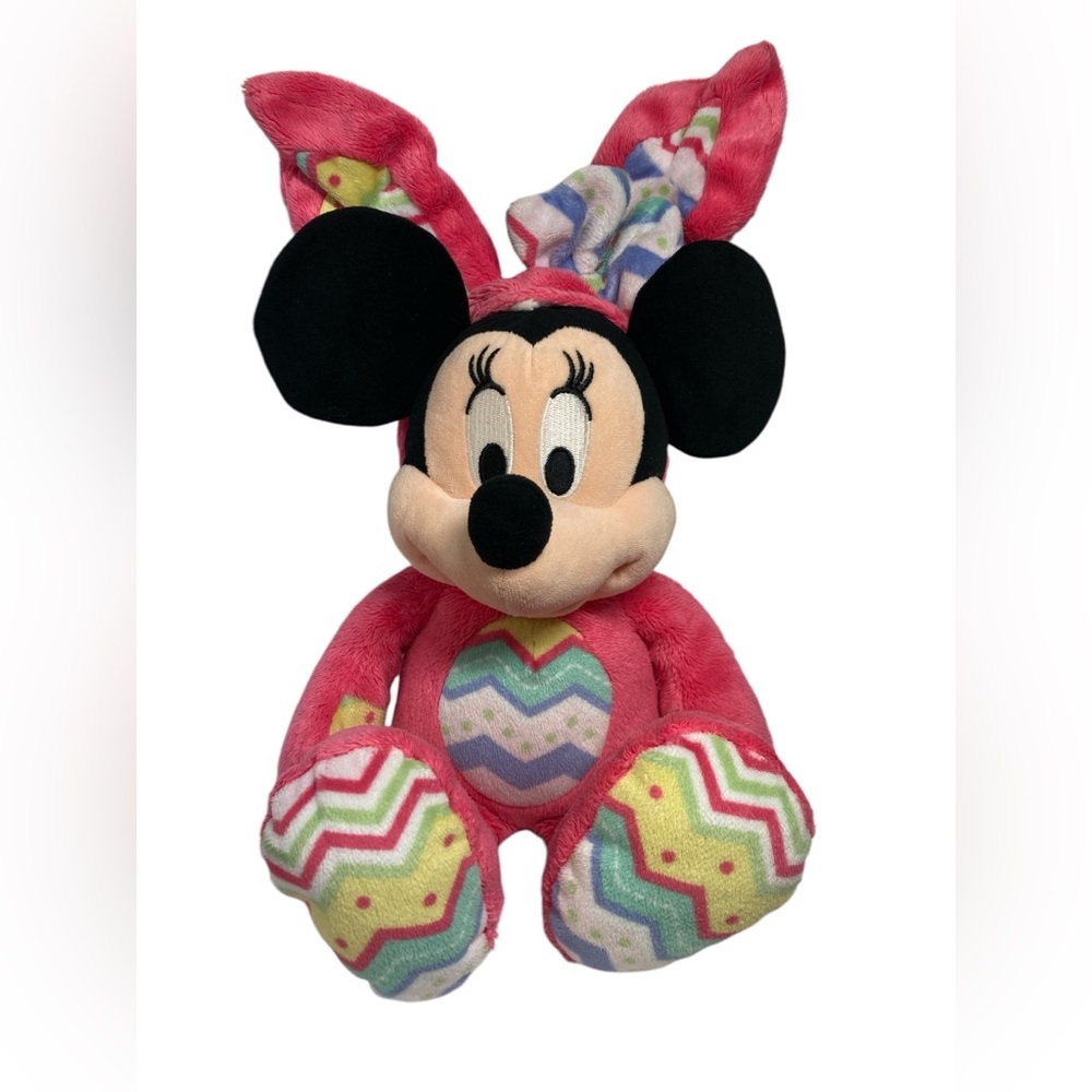 Disney‎ Store Minnie Mouse Pink Plush Bunny Rabbit Tush Stamp 9"-13". Easter